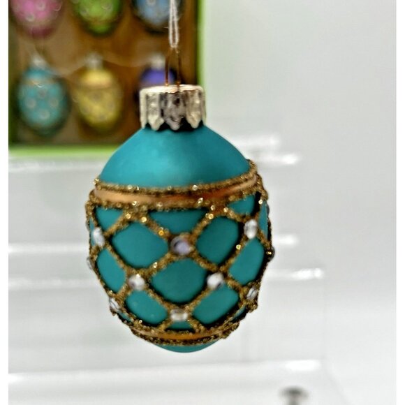 Pier 1 Imports Christmas Easter Ornament Tree Glass Eggs 2 boxes 12 eggs Retired - Picture 8 of 15